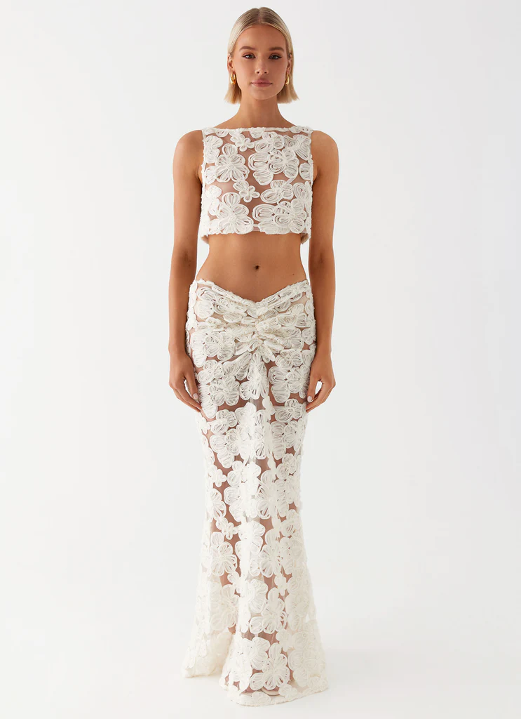 Skirt Maxi Fiorella Floret - Avorio