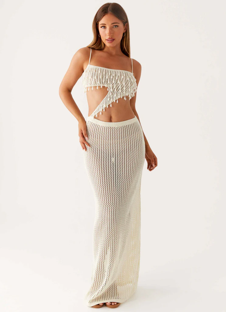 Shellbound Abito Maxi all'uncinetto - Avorio