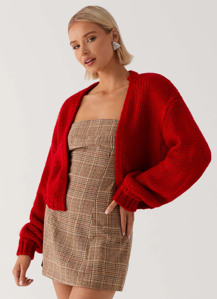 Giacca di Maglia Jasleen - Rosso
