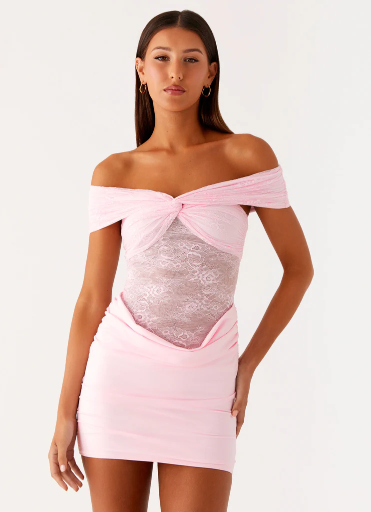 Vestito Mini a Spalle Scoperte Either Way - Rosa Baby