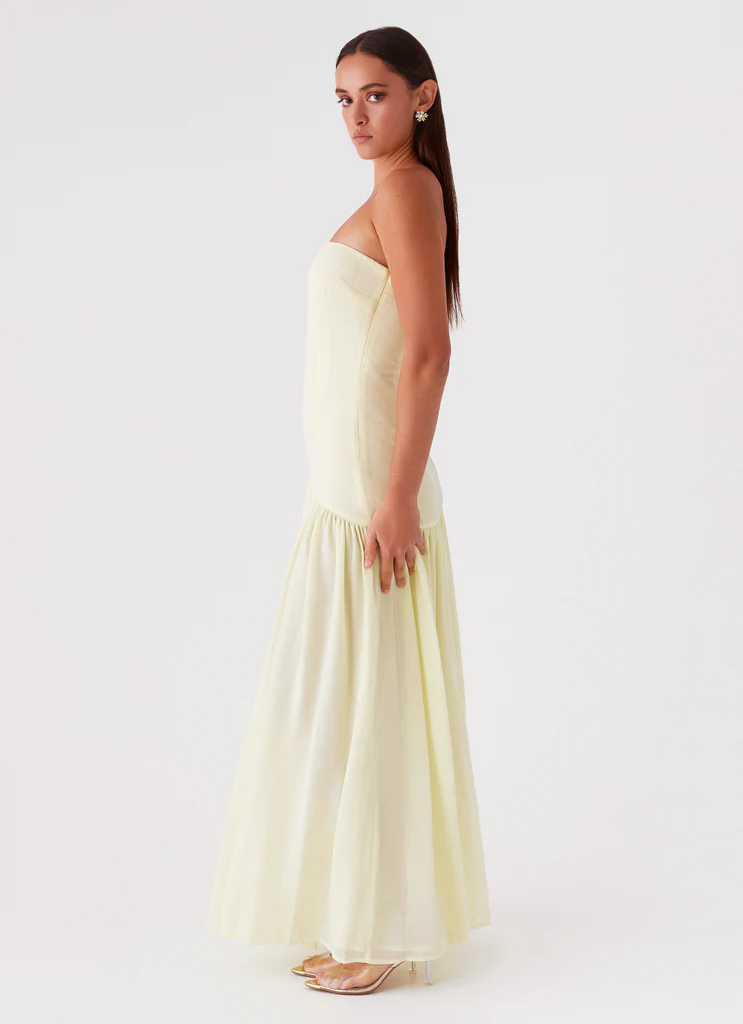Abito Maxi Senza Spalline Eden - Giallo