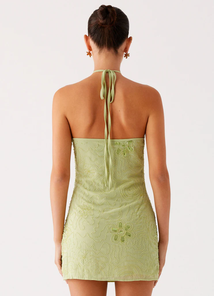Mini Vestito Kiara con Perline - Mint