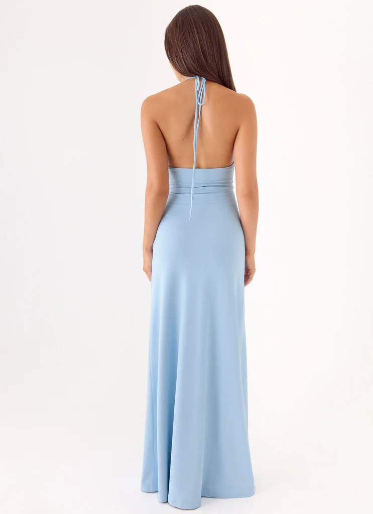 Abito Maxi in Tessuto Intrecciato Miliano - Blu
