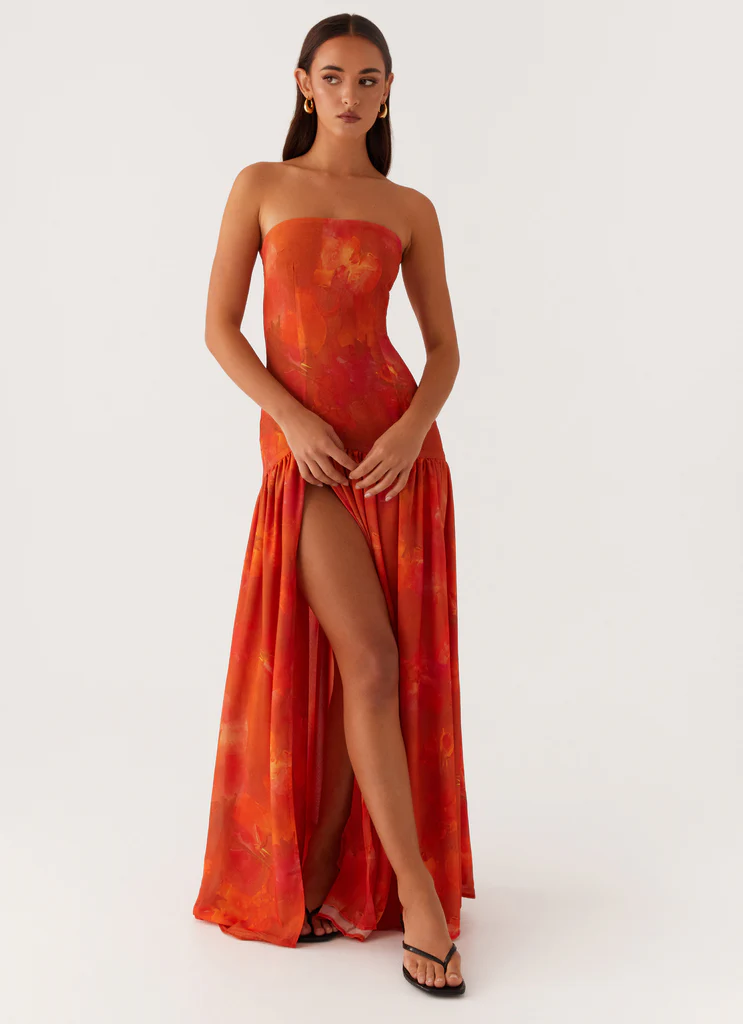 Abito Maxi Senza Spalline Eden - Amber