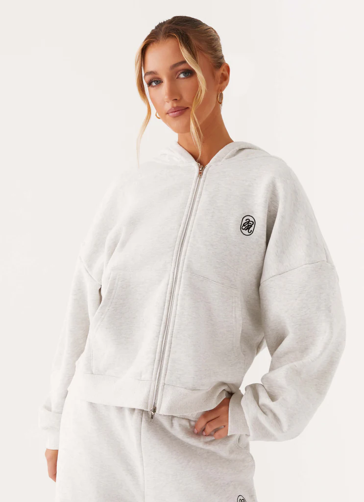 Felpa con cappuccio a doppio zip Signature - Grigio