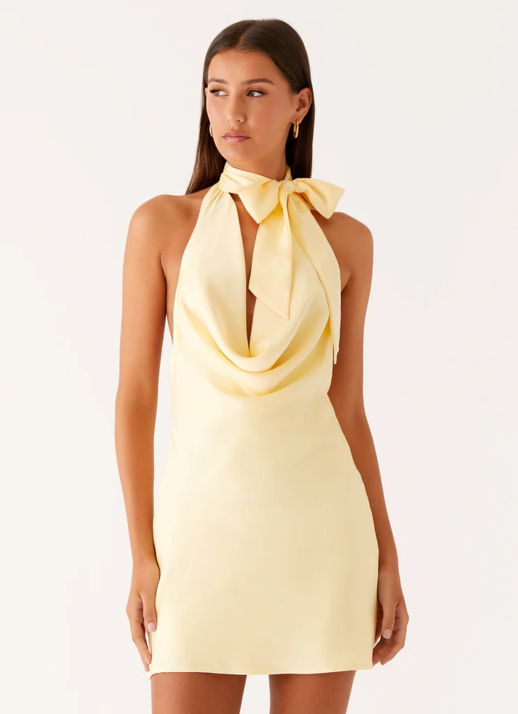 Vestito Mini con Sciarpa a Camicia Cory - Giallo Sole