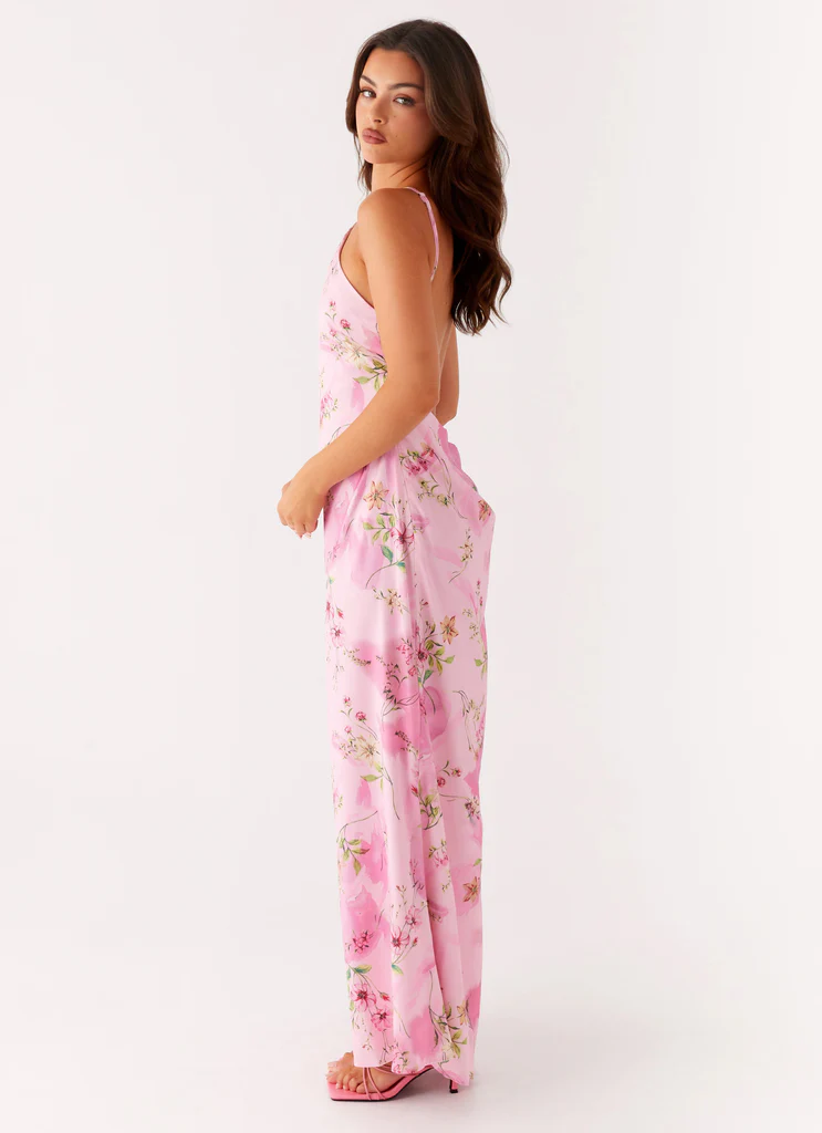 Pascal Maxi Dress - Stampato Floreale Rosa