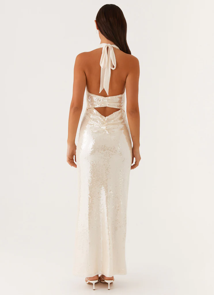Abito Maxi a Spalline Whisked Away - Bianco