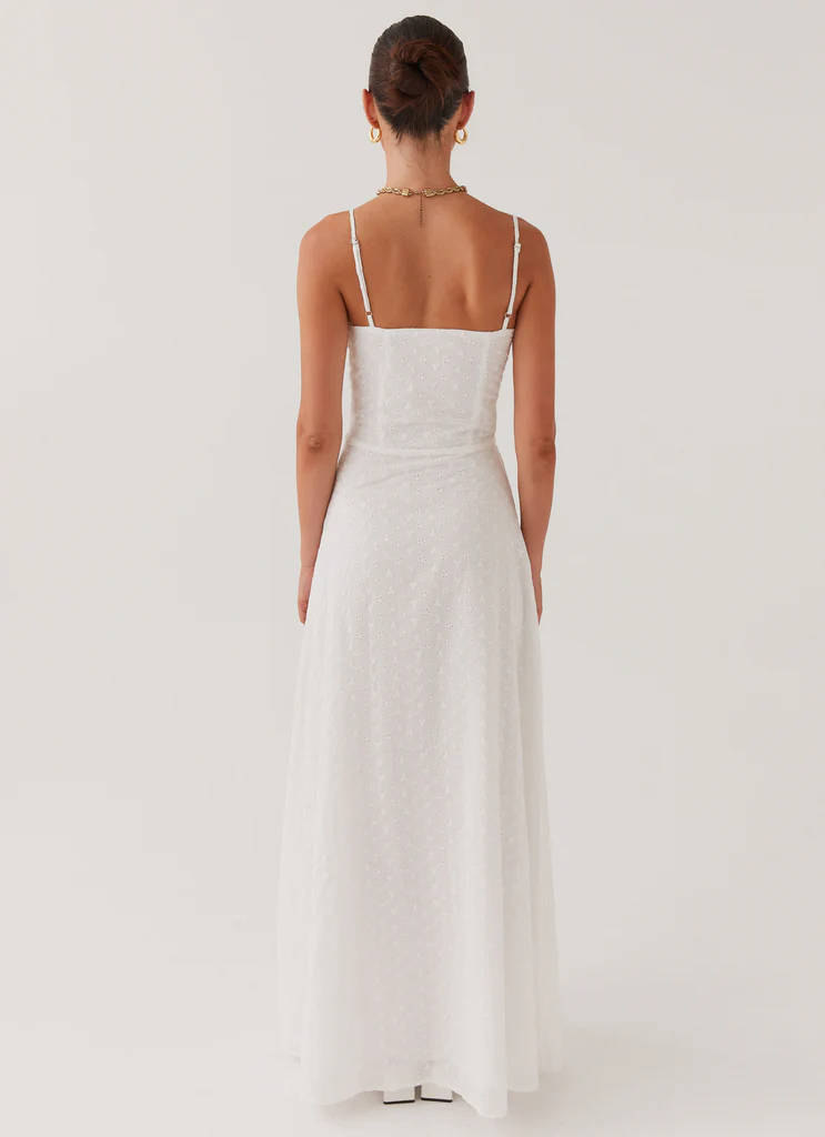 Abito Maxi Elsie Broderie - Bianco