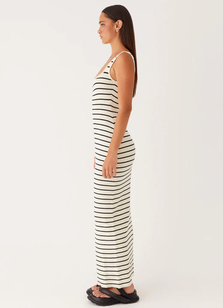 Abito Maxi a Strisce Lianna - Azzurro Avorio