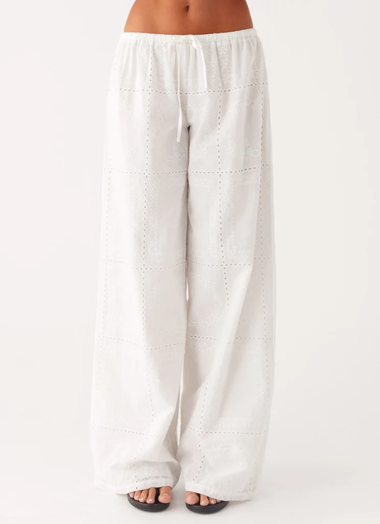 Pantaloni Bille a Vita Bassa - Bianco