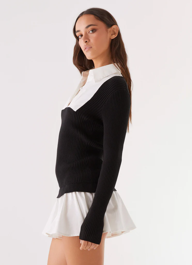 Abito a maglia Somerville - Nero/Bianco