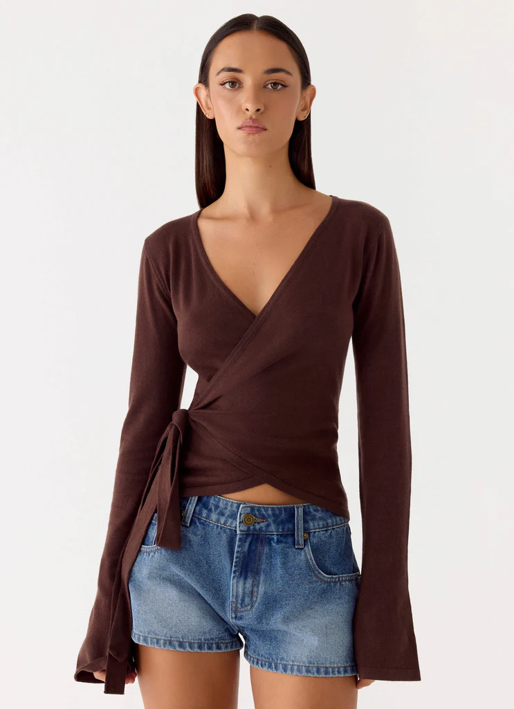 Top in Maglia Halo - Cioccolato