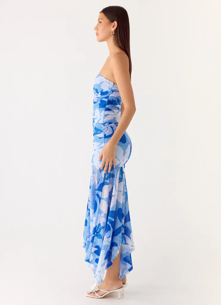 Lo Siento Midi Dress - Giardino Indigo