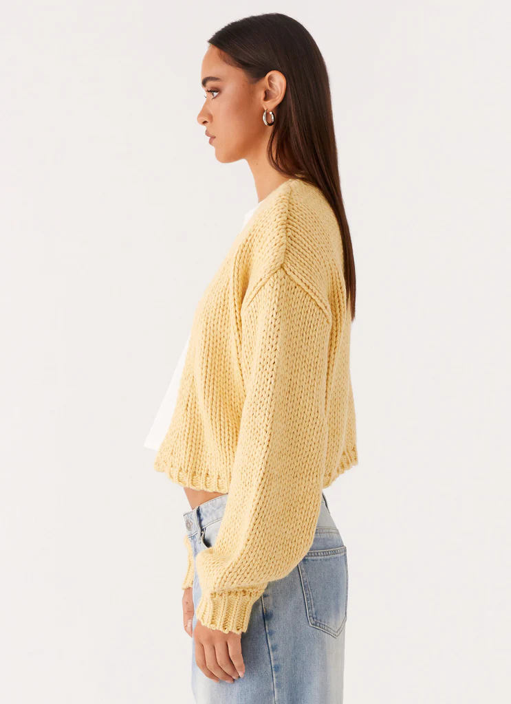 Cardigan Jasmien in Maglia - Giallo