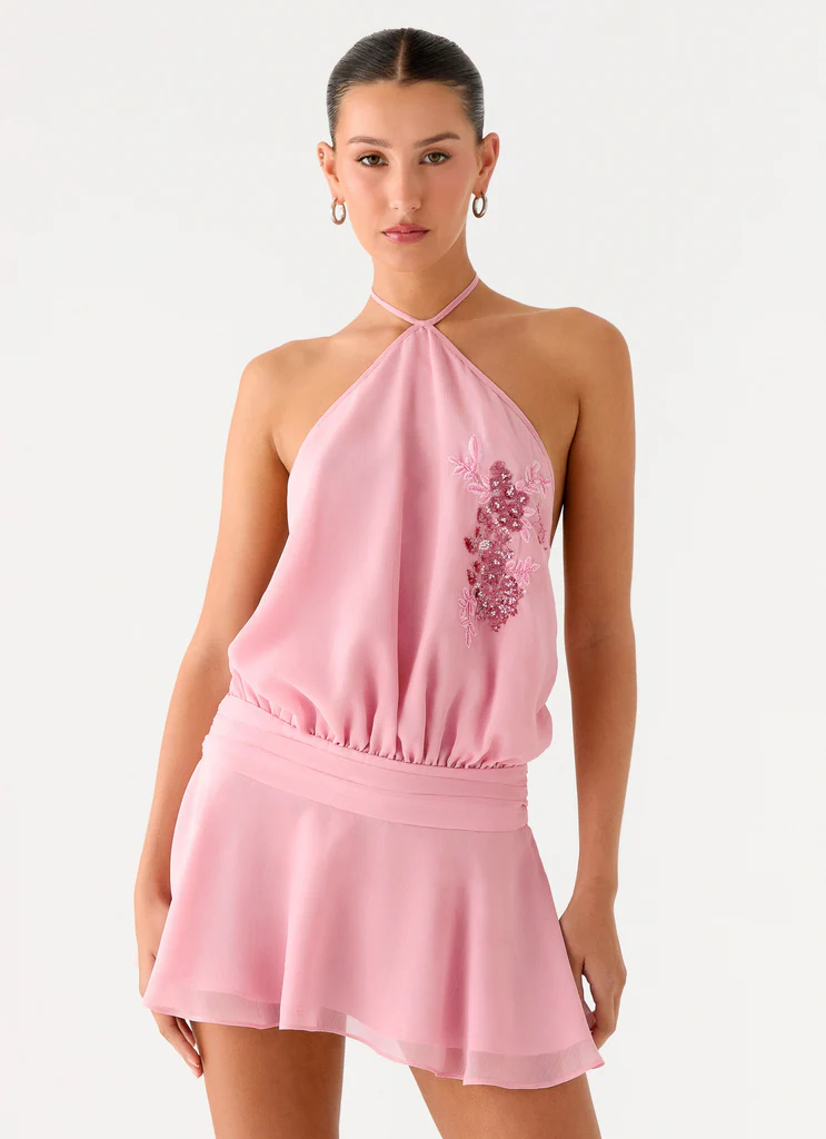 Questo Abito Mini a Spalline - Rosa