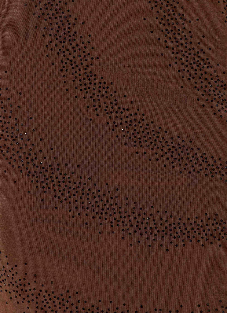 Abito Maxi in Maglia con Perline Belisse - Cioccolato