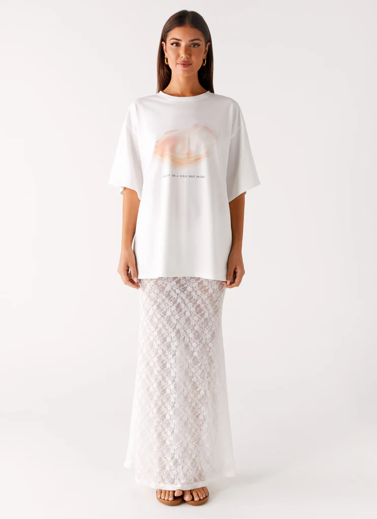Gonna Maxi in Pizzo Jaz - Bianco
