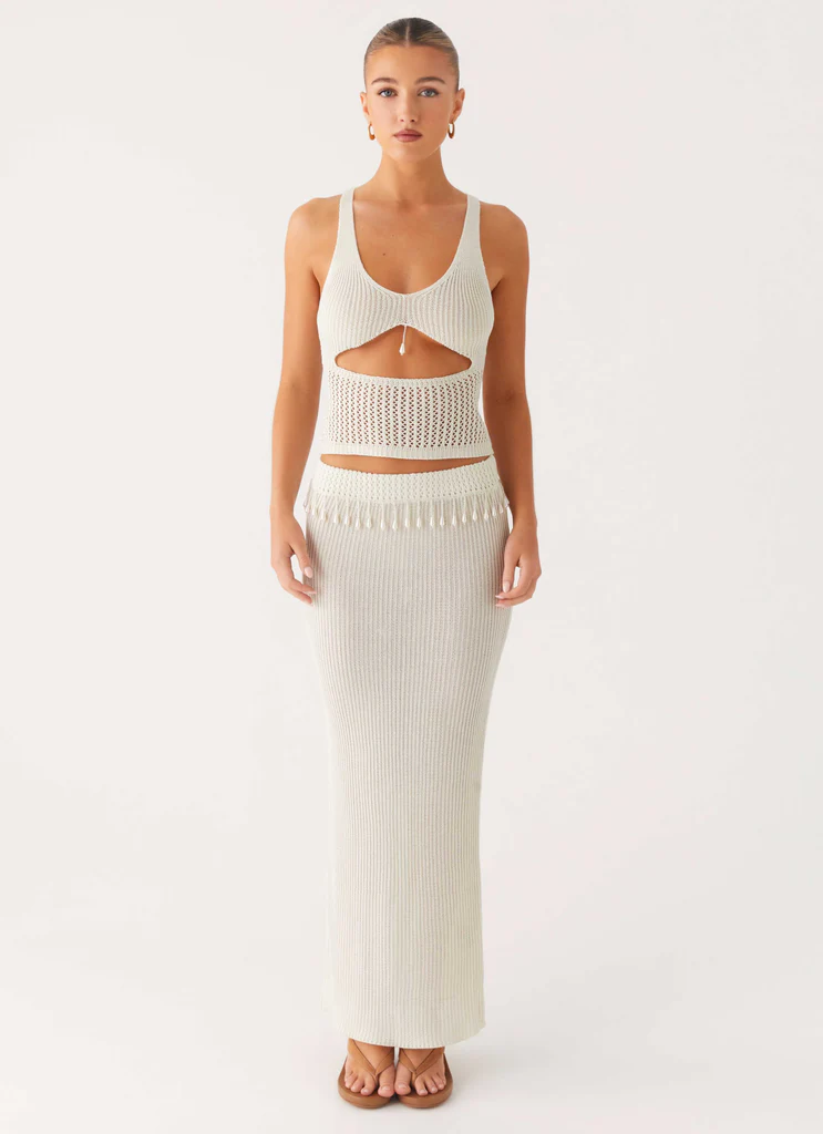 Top in maglia Basilia - Avorio