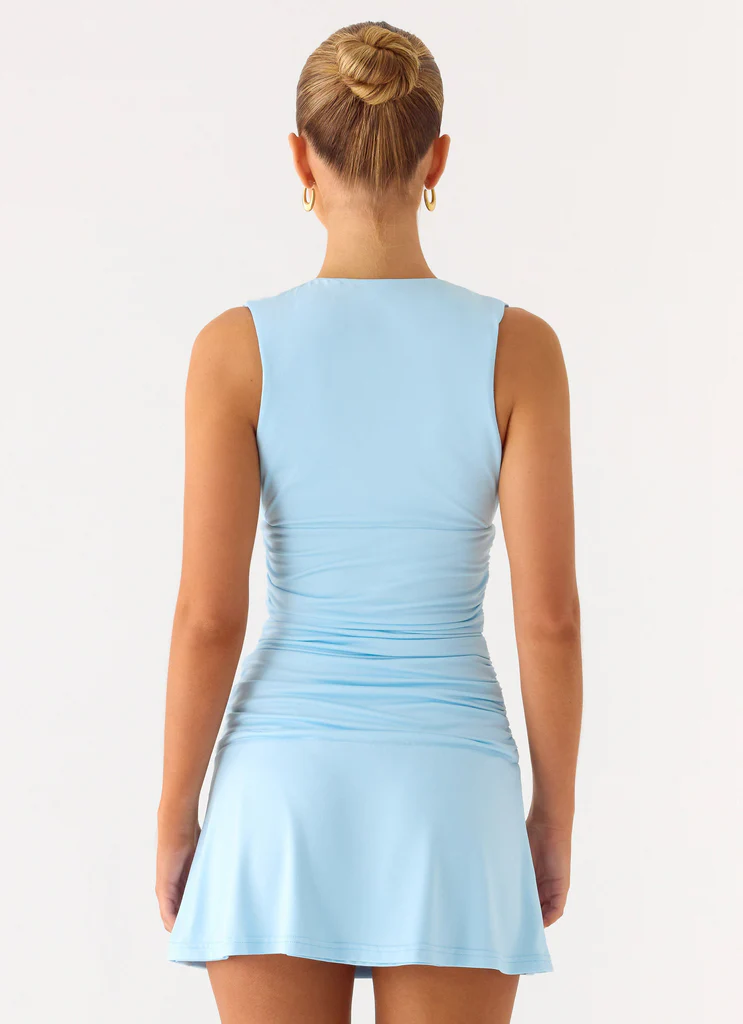 Cherry Sky Mini Dress - Blu