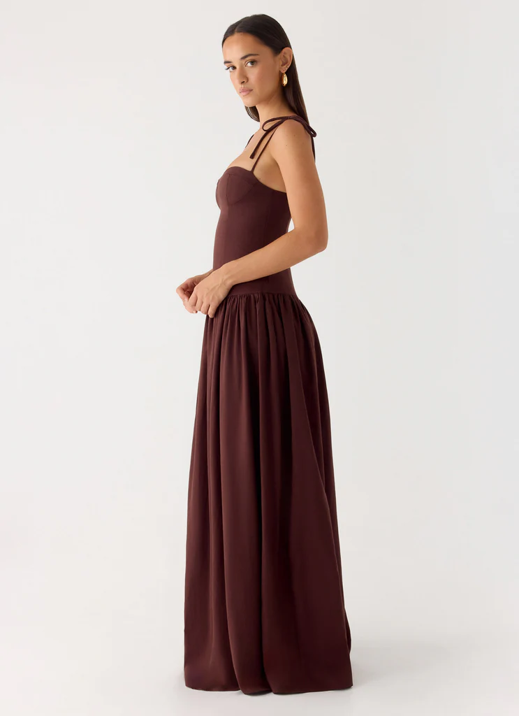 Giovanna Abito Maxi in Lino - Cioccolato Drizzled