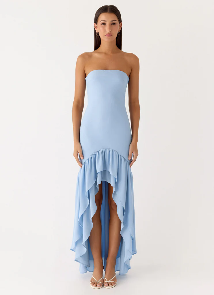 Abito Maxi in Chiffon Evander - Blu