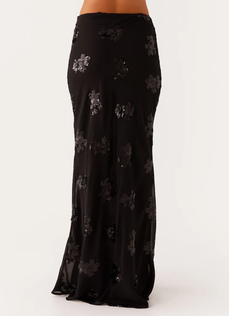 Only Girl Maxi gonna in paillettes - Nero