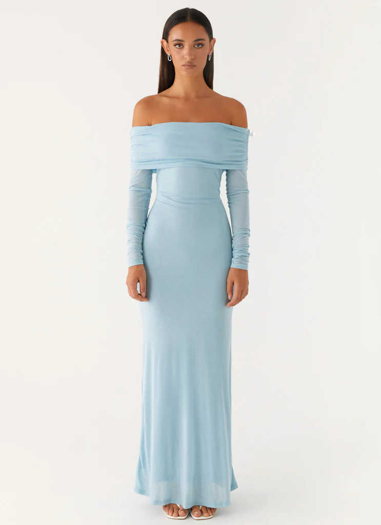 Abito Maxi a Maniche Lunghe Cocoa - Blu