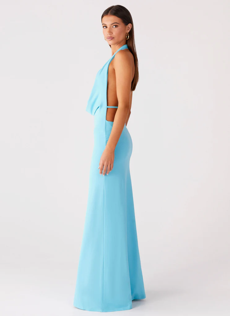 Abito Maxi Driftwood Cowl - Turchese