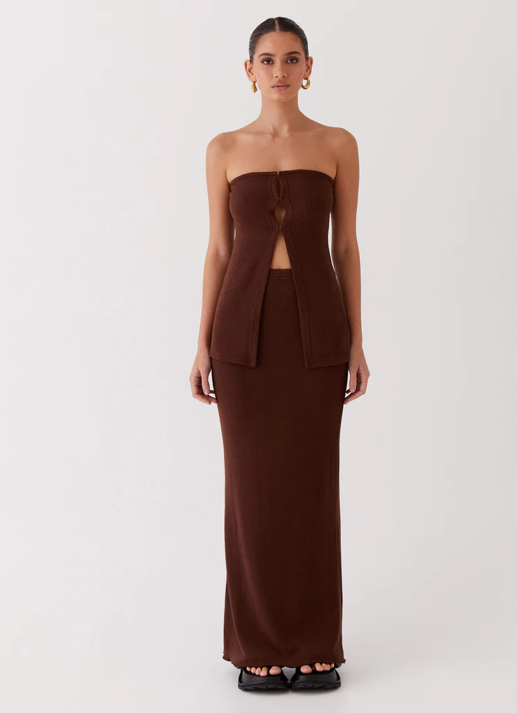Minigonna A Maglia Delicate Lady - Cioccolato