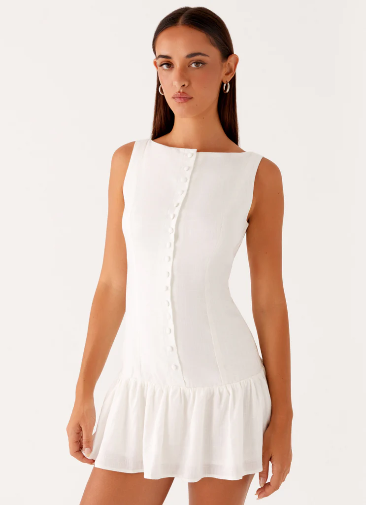 Mini Vestito in Lino Meggie - Bianco