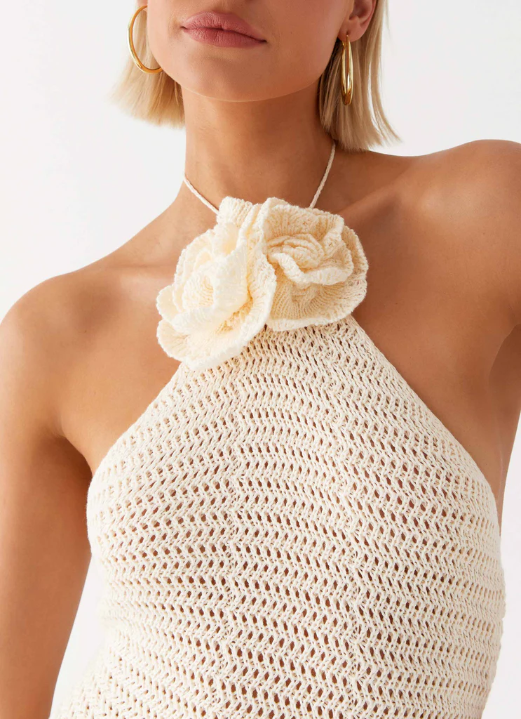 Abito Maxi a Spalline Gia Rose - Avorio