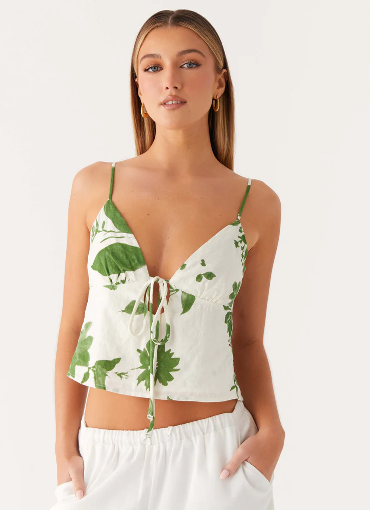Faela Top in Cotone - Fioritura Verda