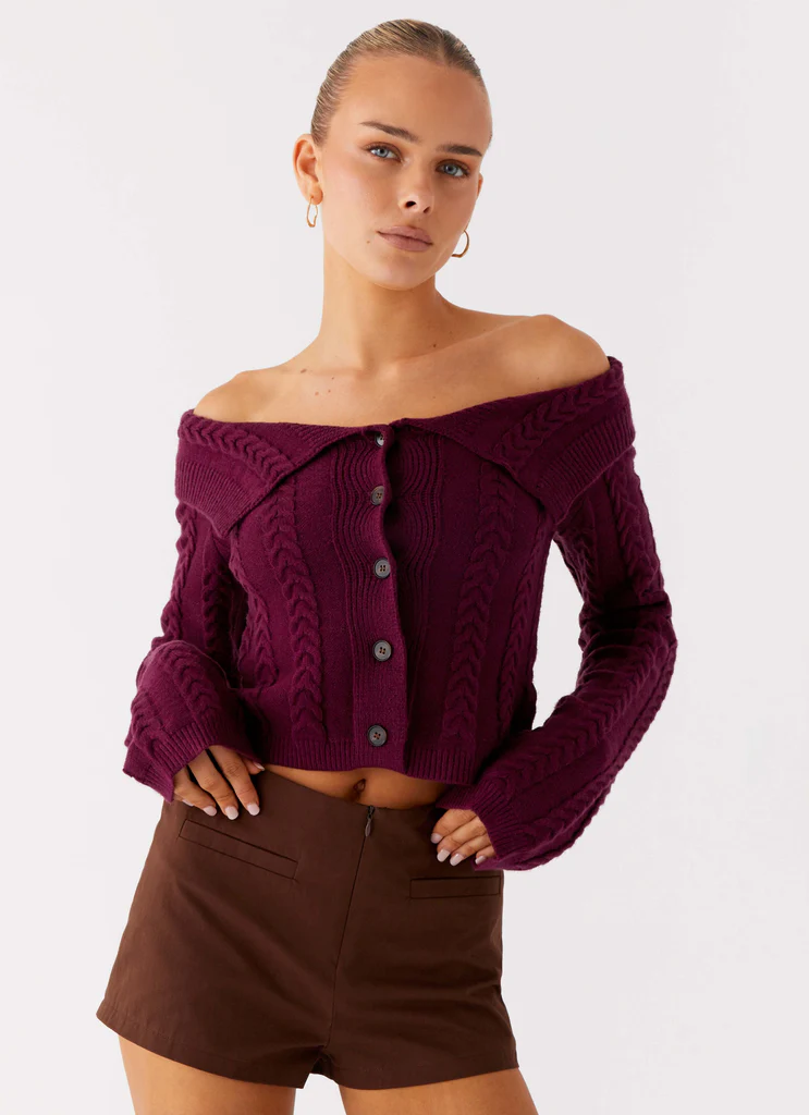 All Hours Cable Knit - Prugna
