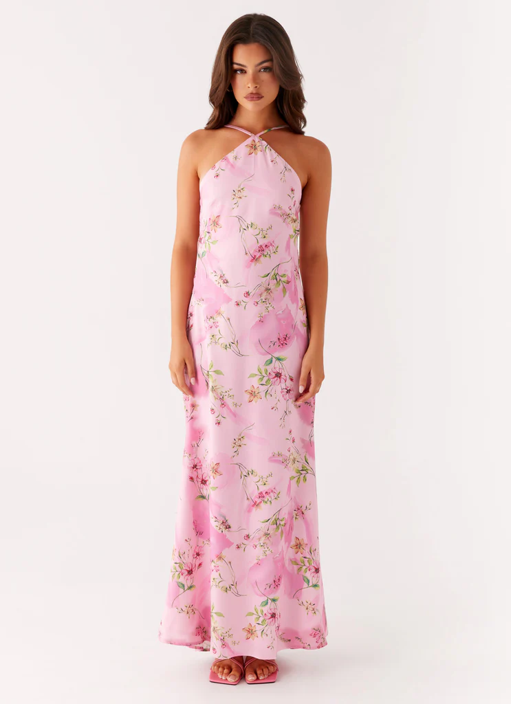 Pascal Maxi Dress - Stampato Floreale Rosa