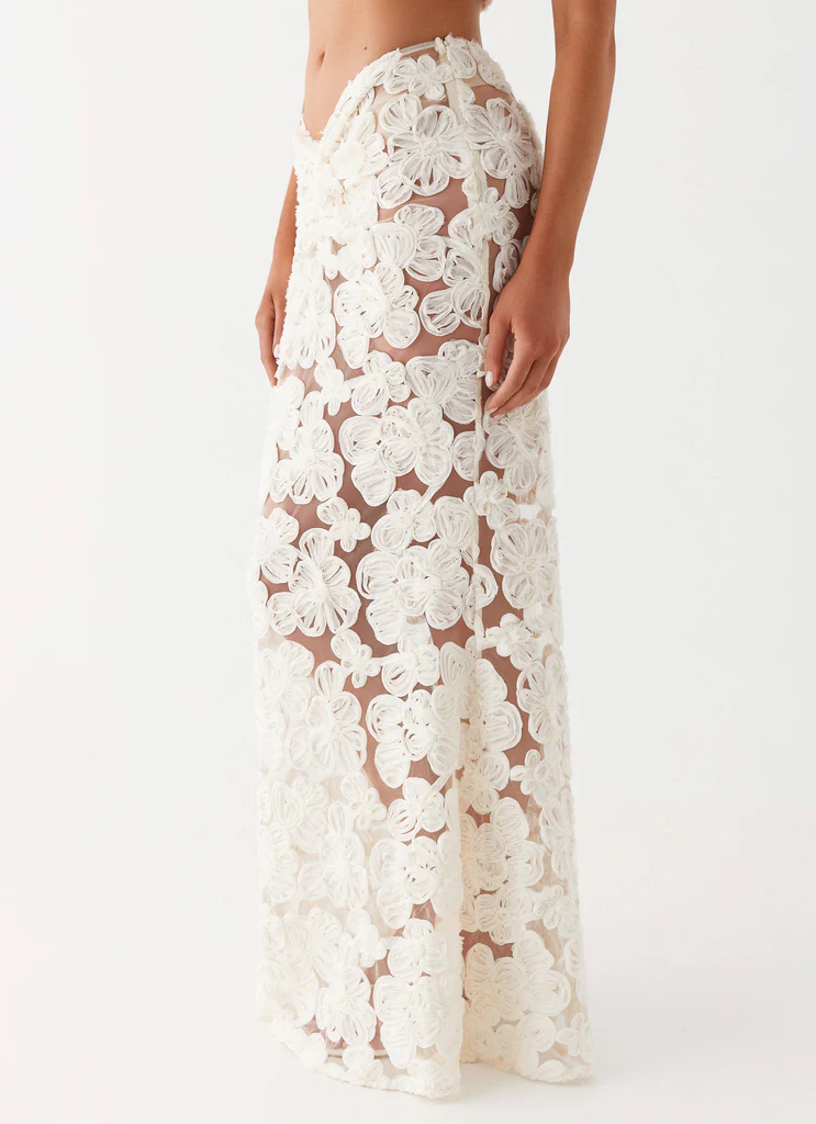 Skirt Maxi Fiorella Floret - Avorio