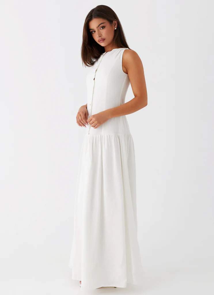 Abito Maxi in Lino Meggie – Bianco Abito Maxi in Lino Meggie - Bianco