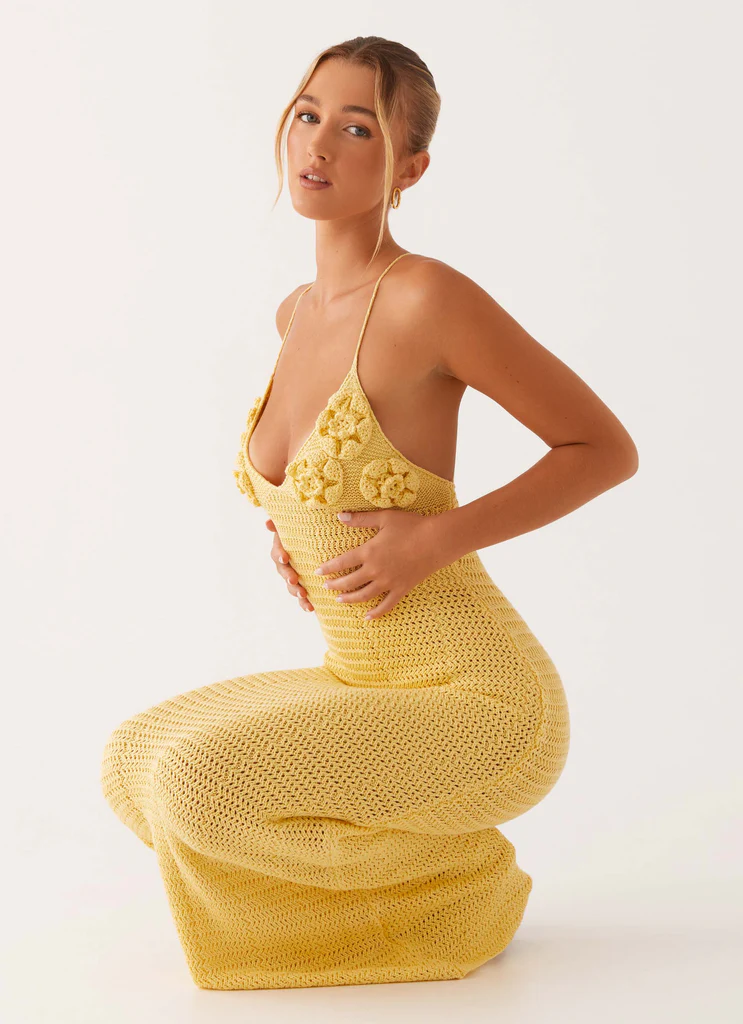Abito Maxi All'uncinetto Zara Rose - Giallo