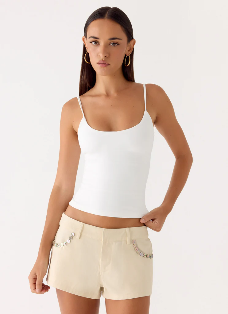 Pantaloni Corti con Bottoni Emenique - Avorio