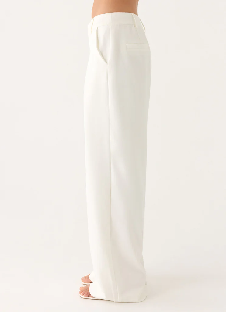 Pantaloni Sora a Vita Bassa - Bianco