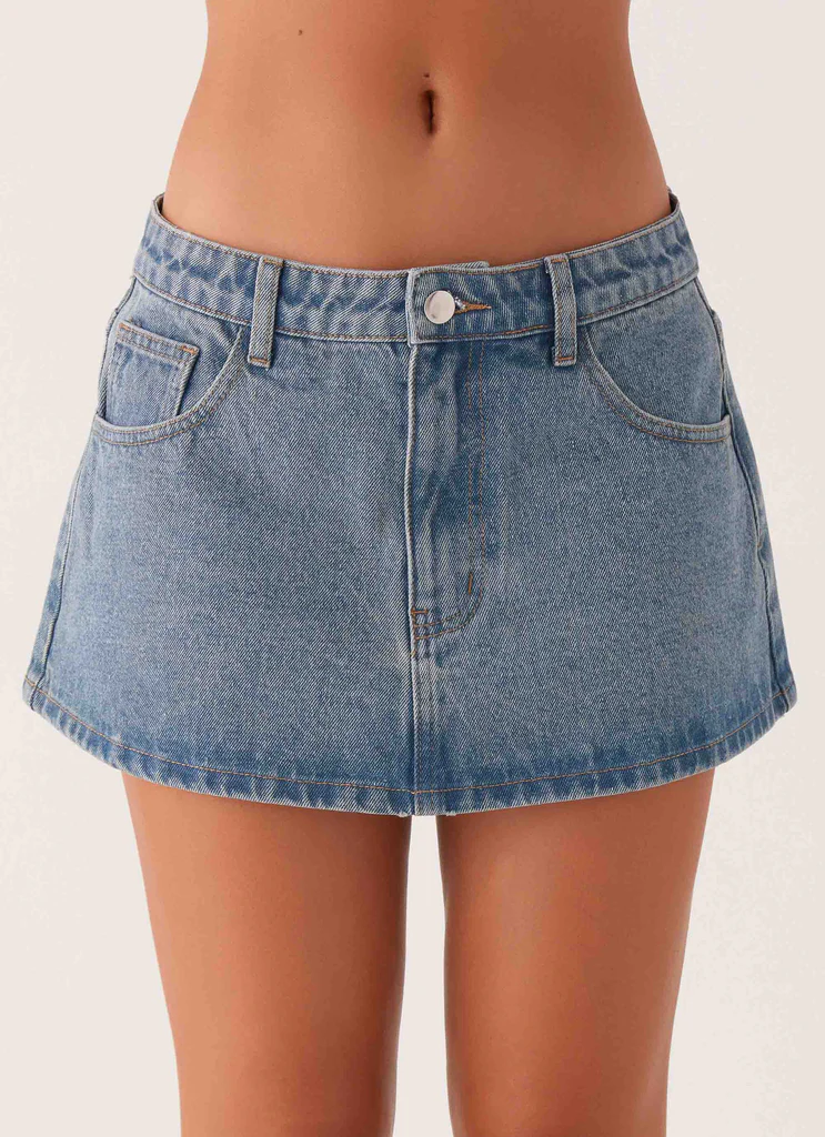 Carrie Denim Mini Skirt – Indigo Lava Carrie Denim Mini Skirt - Indigo Lava