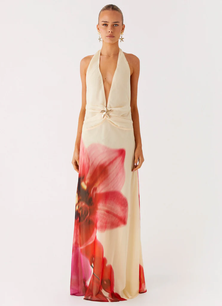 Abito Maxi Belivia - Fiori Gialli