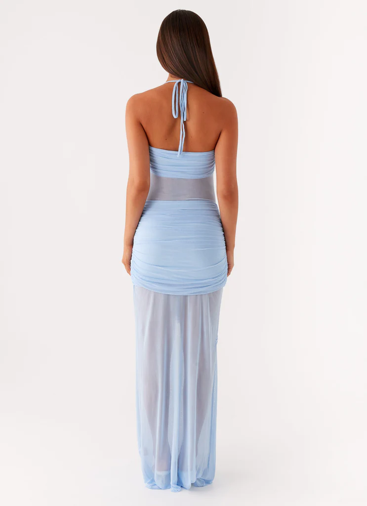 Abito Maxi con Bottoni Lily - Blu