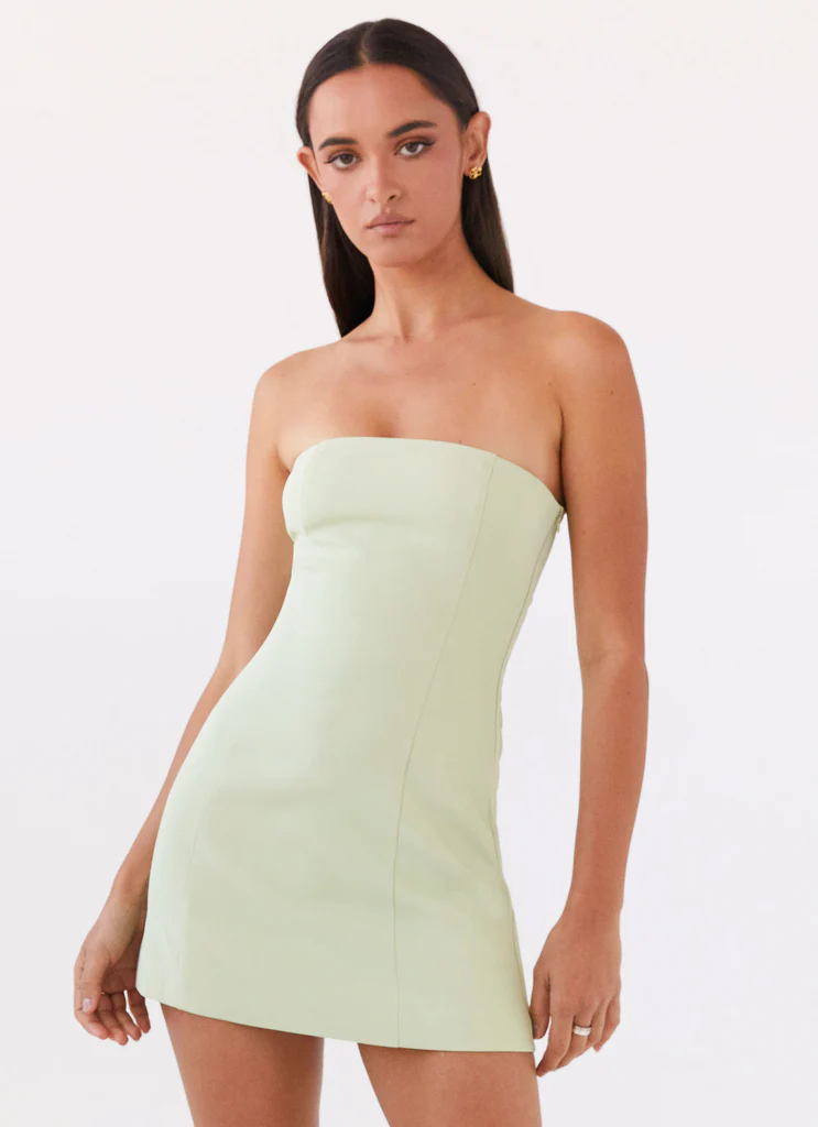 Vestito Mini Senza Spalline Ayanna - Verde Zest