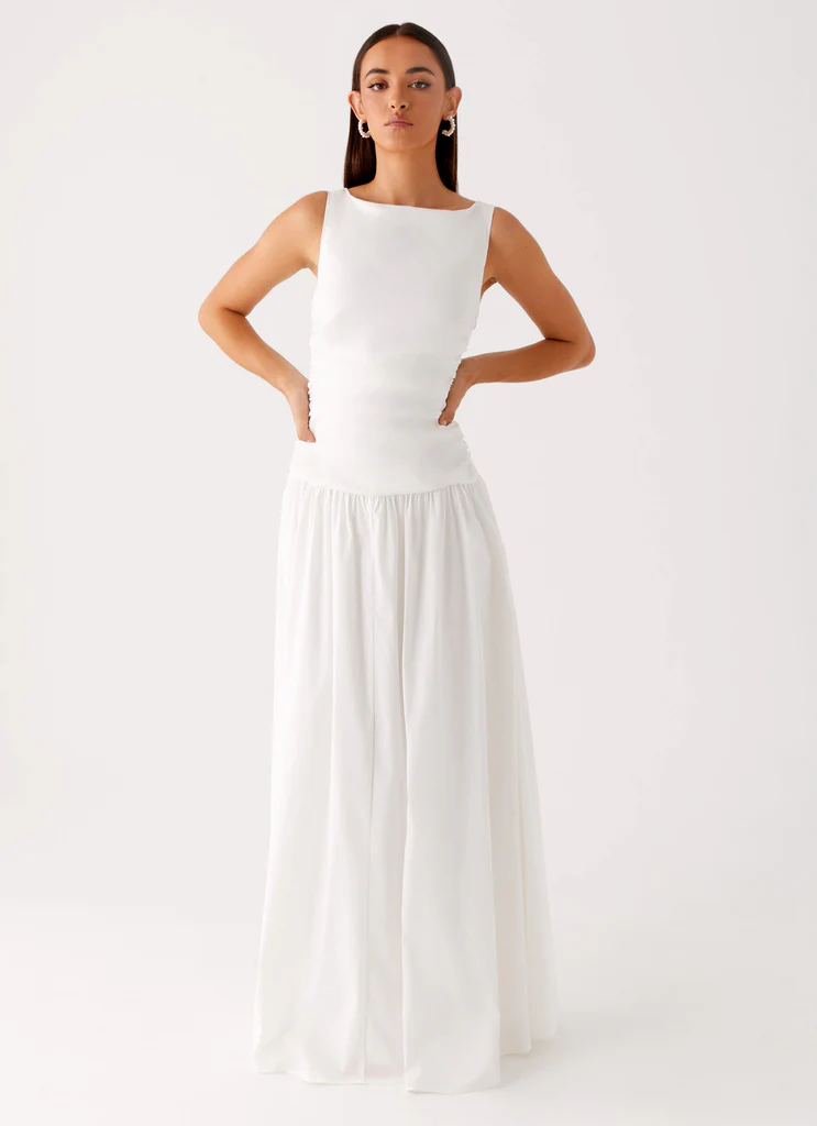 Vestito Maxi a Collo Alto Carmel - Bianco