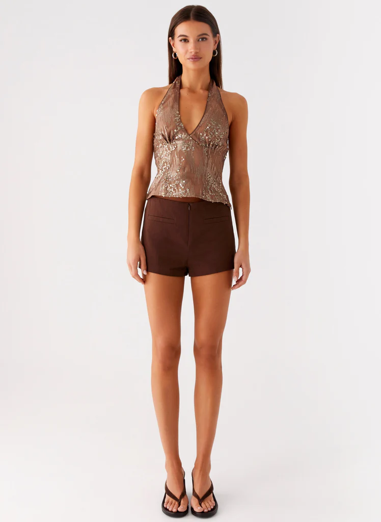 Top in paillettes Reyce - Tan
