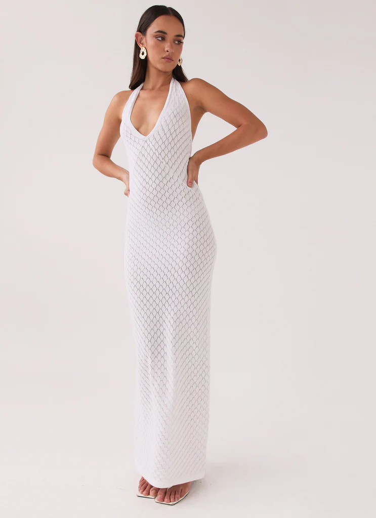 Abito Maxi in Maglia Herald Angels - Bianco