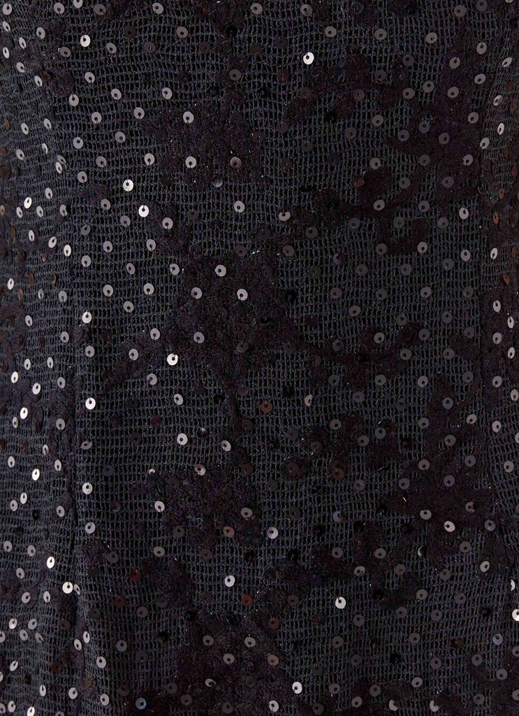Vestito Mini in Paillettes Vision - Nero