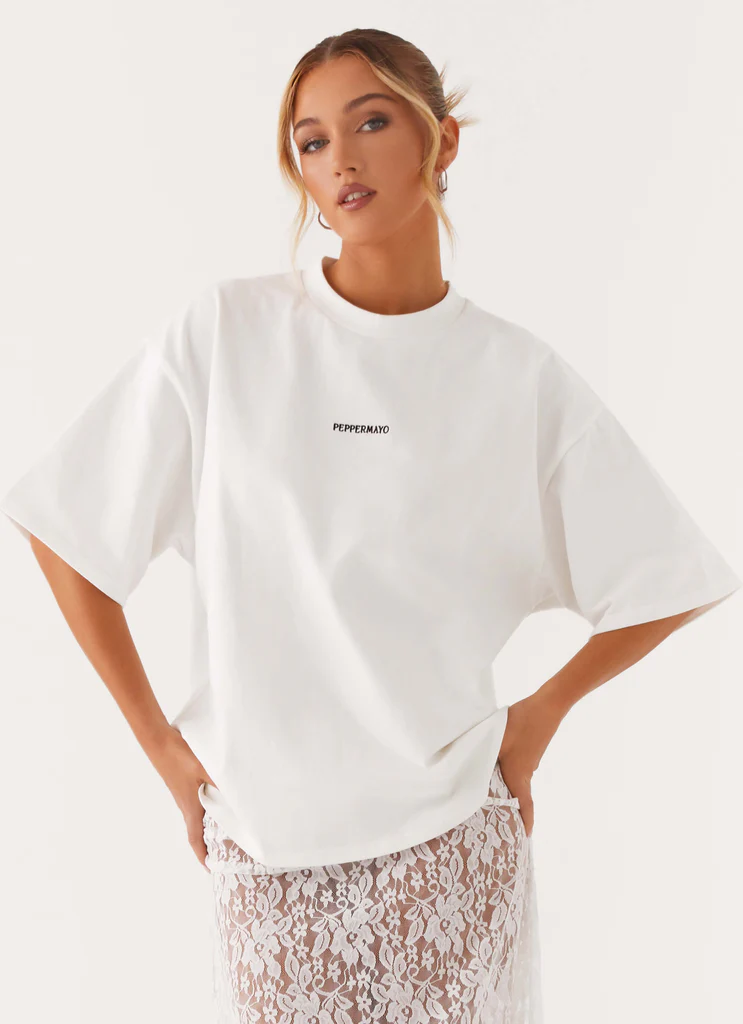 T-shirt Oversized Firmato - Bianco