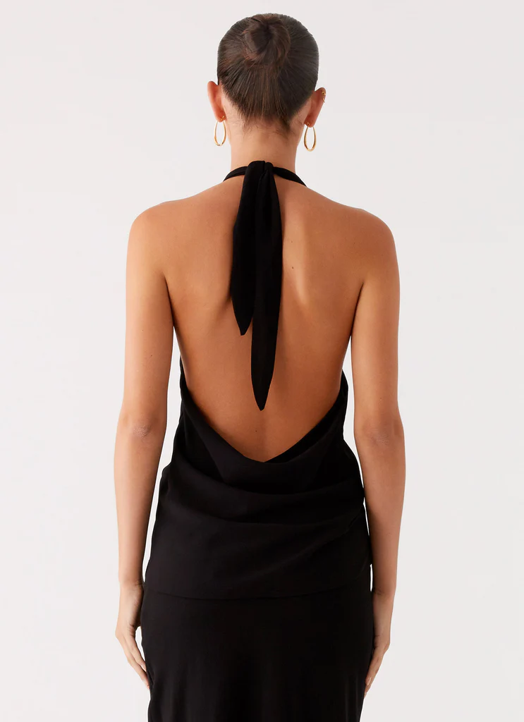 Top in Chiffon con Torsione Michaella - Nero